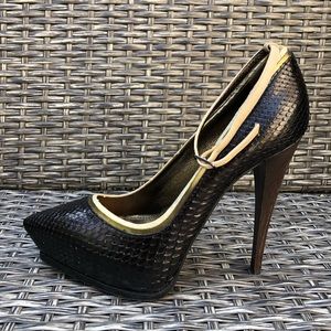 Lanvin Genuine Python Leather Platform Pump 39EU